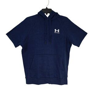 Under Armour Mens ColdGear Sweaters Short Sleeve Hoodie Size S/M Navy Blue